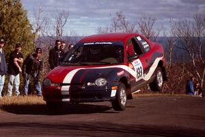 Tom Young / Jim LeBeau Dodge Neon ACR at the final yump on SS13, Brockway Mountain.