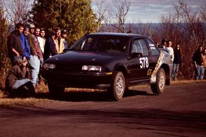 Anthony Grinnell / Kim Young Chevy Beretta at the final yump on SS13, Brockway Mountain.