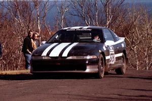 Terry Lahti / Connie Karpinen Eagle Talon at the final yump on SS13, Brockway Mountain.