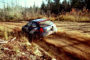 Bryan Hourt / Mike Dunn Honda Civic at speed near the end of SS17, Gratiot Lake II.