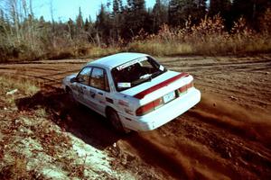 Todd Jarvey / Rich Faber Mitsubishi Galant VR-4  at speed near the end of SS17, Gratiot Lake II.