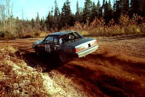 Mike Hurst / Rob Bohn Ford Mustang at speed near the end of SS17, Gratiot Lake II.