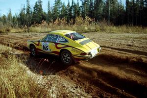 Dennis Chizma / Claire Chizma Porsche 911 at speed near the end of SS17, Gratiot Lake II.