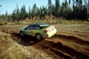 Paul Dubinsky / Yvon Dubinsky Eagle Talon at speed near the end of SS17, Gratiot Lake II.