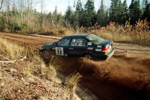 Nick Robinson / Carl Lindquist Honda Civic at speed near the end of SS17, Gratiot Lake II.