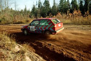 Brian Vinson / Richard Beels VW GTI at speed near the end of SS17, Gratiot Lake II.