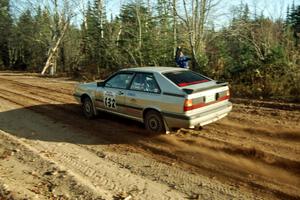 Bob Burtis / Rick Burtis Audi Quattro Coupe at speed near the end of SS17, Gratiot Lake II.