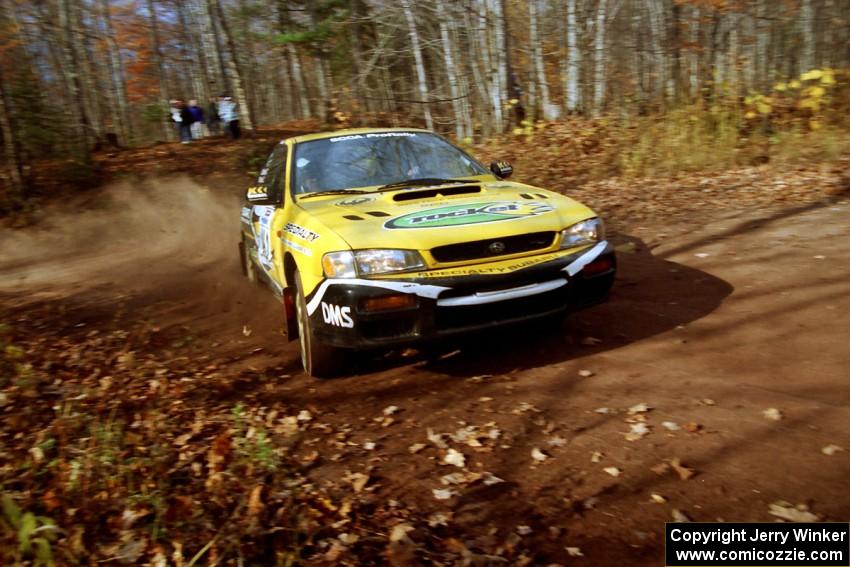 Pat Richard / Ben Bradley Subaru Impreza 2.5RS at the final corner of SS11, Gratiot Lake I.