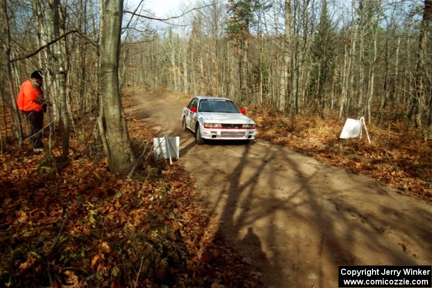 Todd Jarvey / Rich Faber Mitsubishi Galant VR-4 at the finish of SS11, Gratiot Lake I.