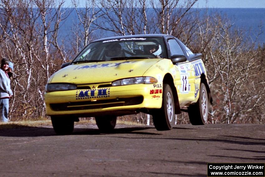 Steve Gingras / Bill Westrick Eagle Talon at the final yump on SS13, Brockway Mountain.