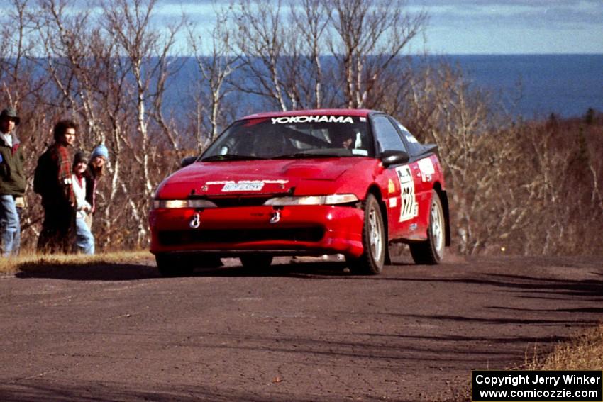 Brendan Cunningham / Paul McClean Eagle Talon at the final yump on SS13, Brockway Mountain.