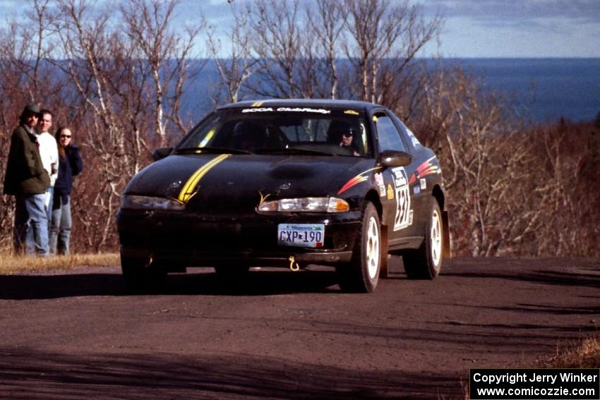 Steve Nielsen / Lisa Parker Plymouth Laser at the final yump on SS13, Brockway Mountain.