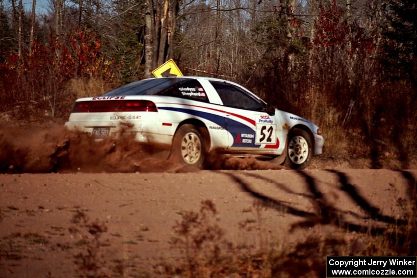 Doug Shepherd / Pete Gladysz Mitsubishi Eclipse at speed near the end of SS17, Gratiot Lake II.