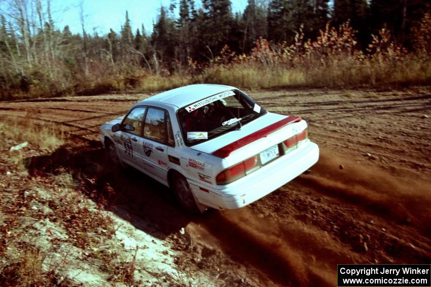 Todd Jarvey / Rich Faber Mitsubishi Galant VR-4  at speed near the end of SS17, Gratiot Lake II.