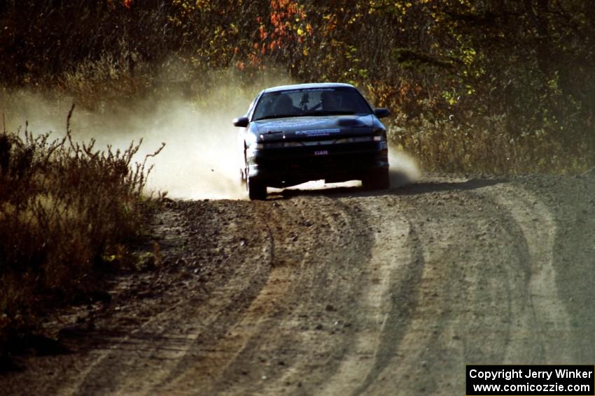 Dennis Martin / Chris Plante Mitsubishi Eclipse GSX at speed near the end of SS17, Gratiot Lake II.