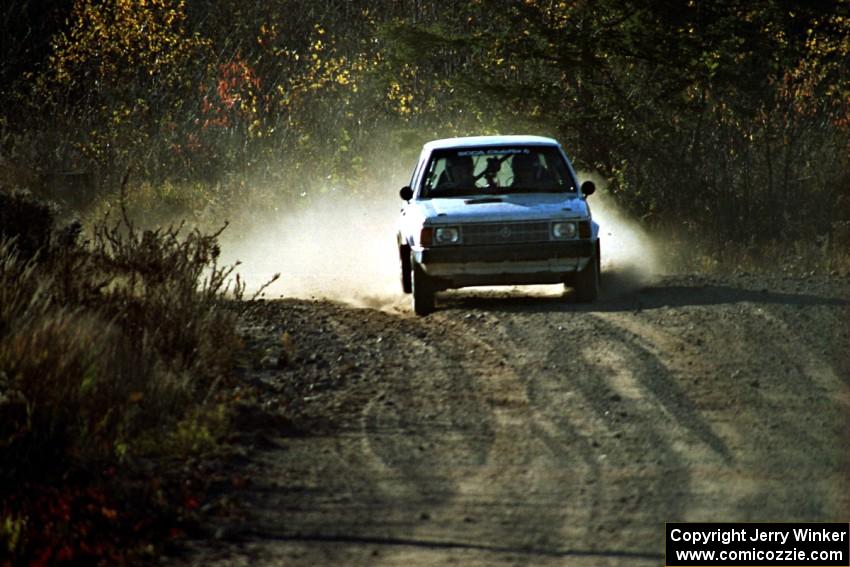 John Zoerner / John Shepski Dodge Omni GLH Turbo at speed near the end of SS17, Gratiot Lake II.