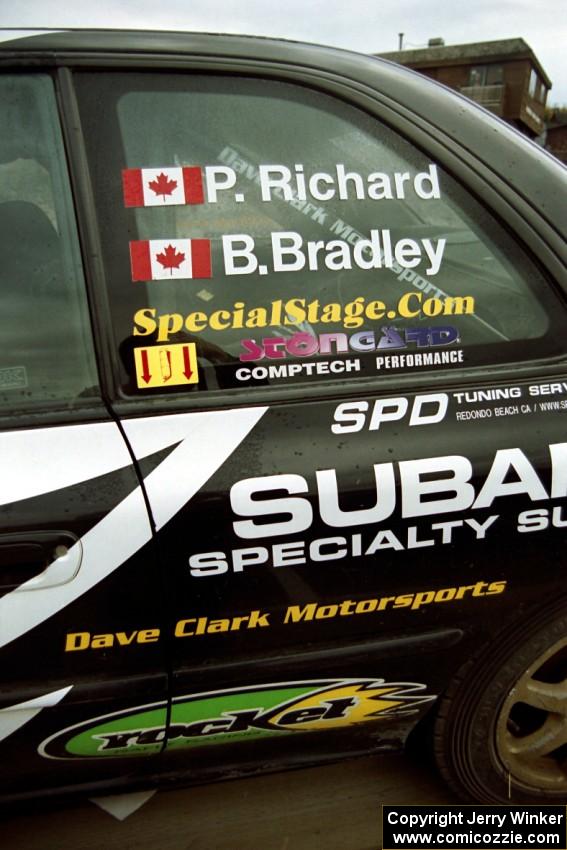 Pat Richard / Ben Bradley Subaru Impreza 2.5RS on the trailer after the event.