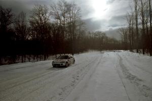 Tom Lawless / Brendan Lawless Honda Civic at speed on SS4, Avery Lake.