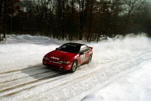 Mark Utecht / Brenda Corneliusen Mitsubishi Eclipse GSX at speed on SS4, Avery Lake.