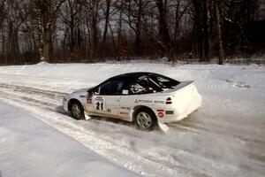 Chris Czyzio / Eric Carlson Mitsubishi Eclipse GSX at speed on SS4, Avery Lake.