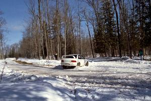 Mark Lovell / Steve Turvey Subaru WRX STi at the hairpin on SS5, Ranch II.