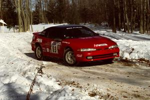 Mark Utecht / Brenda Corneliusen Mitsubishi Eclipse GSX sets up for the hairpin on SS5, Ranch II.