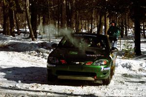 Tad Ohtake / Bob Martin Ford Escort ZX2 loops it at the hairpin on SS5, Ranch II.