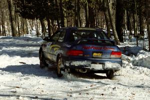 Eric Eaton / Kenny Almquist Subaru Impreza recovers from an off at the hairpin on SS5, Ranch II.