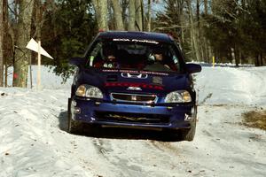 Bryan Hourt / Drew Ritchie Honda Civic sets up for the hairpin on SS5, Ranch II.