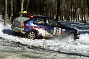 Bryan Hourt / Drew Ritchie Honda Civic at the hairpin on SS5, Ranch II.