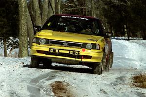 Dean Fry / Greg Usavage Subaru Legacy sets up for the hairpin on SS5, Ranch II.