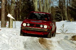 J.B. Niday / Al Kintigh VW GTI sets up for the hairpin on SS5, Ranch II.