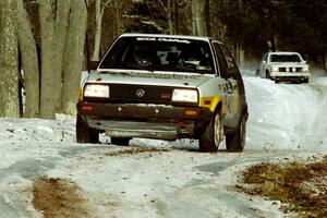 William Tremmel / Peter Coleman VW GTI sets up for the hairpin on SS5, Ranch II.