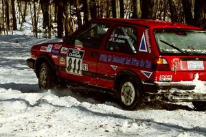 Matthew Johnson / Eric Adams VW GTI exits the hairpin on SS5, Ranch II.