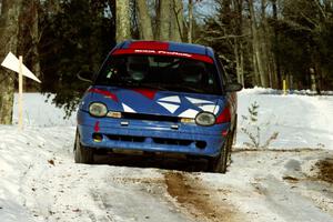 Tom Young / Jim LeBeau Dodge Neon ACR sets up for the hairpin on SS5, Ranch II.