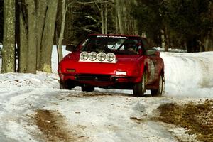 Phil Schmidt / Steve Irwin Toyota MR-2 sets up for the hairpin on SS5, Ranch II.
