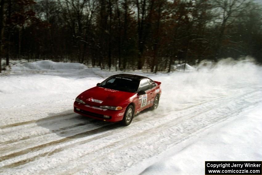 Mark Utecht / Brenda Corneliusen Mitsubishi Eclipse GSX at speed on SS4, Avery Lake.