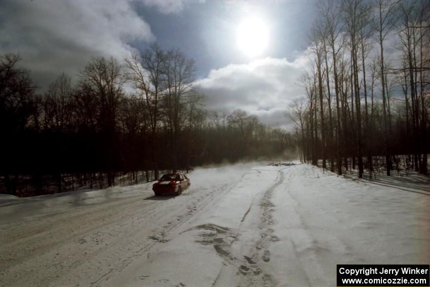 Sylvester Stepniewski / Adam Pelc Audi 4000 Quattro at speed on SS4, Avery Lake.