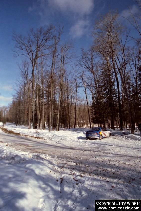 Paul Choiniere / Jeff Becker Hyundai Tiburon at the hairpin on SS5, Ranch II.