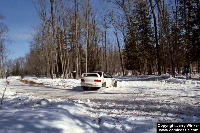 Mark Lovell / Steve Turvey Subaru WRX STi at the hairpin on SS5, Ranch II.