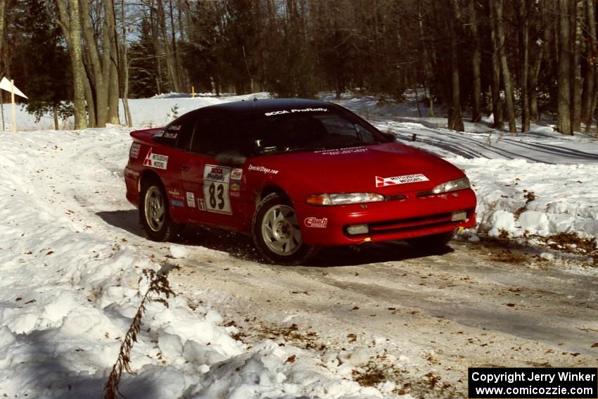 Mark Utecht / Brenda Corneliusen Mitsubishi Eclipse GSX sets up for the hairpin on SS5, Ranch II.