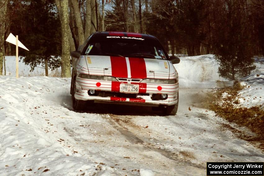 Bruce Perry / Phil Barnes Eagle Talon sets up for the hairpin on SS5, Ranch II.