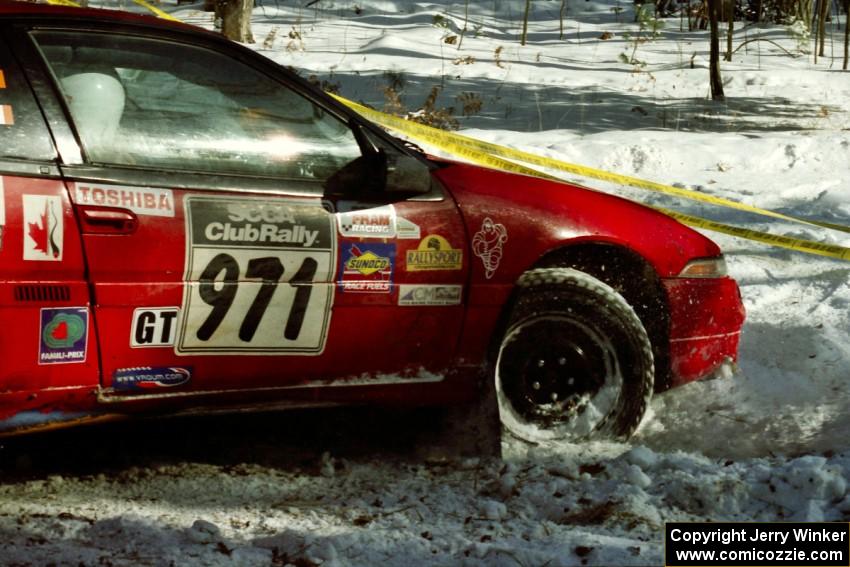 Brendan Cunningham / Paul McClean Eagle Talon goes straight off at the hairpin on SS5, Ranch II.