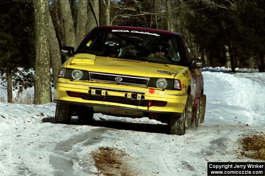 Dean Fry / Greg Usavage Subaru Legacy sets up for the hairpin on SS5, Ranch II.