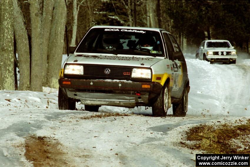 William Tremmel / Peter Coleman VW GTI sets up for the hairpin on SS5, Ranch II.