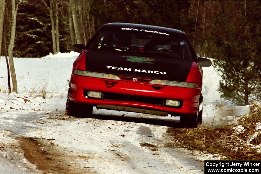 Scott Harvey, Jr. / Jeff Hribar Eagle Talon TSi sets up for the hairpin on SS5, Ranch II.