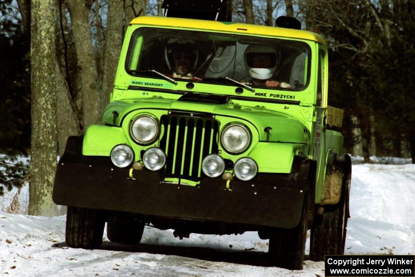 Mike Purczycki / Marc Searight Jeep Scrambler sets up for the hairpin on SS5, Ranch II.