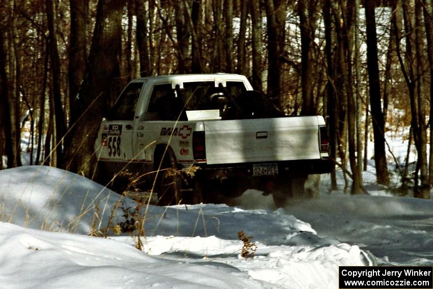 Jim Cox / Kaari Cox Chevy S-10 exits the hairpin on SS5, Ranch II.