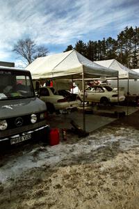 Karl Scheible / Brian Maxwell and Mark Lovell / Steve Turvey Subaru WRX STis at the mid-day service.