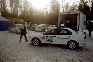 Paul Dunn / Rebecca Dunn Mitsubishi Lancer Evo IV and four other TAD cars at the mid-day service in Atlanta.